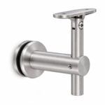 Pivoting Glass Handrail Bracket — Fine-brushed silver appearance concept — SSR-088