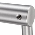 Pivoting Glass Handrail Bracket — Fine-brushed silver appearance concept — SSR-088