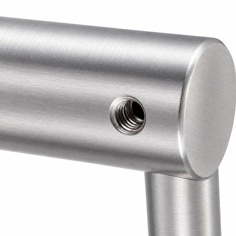 Pivoting Glass Handrail Bracket — Fine-brushed silver appearance concept — SSR-088