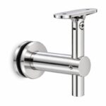 Pivoting Glass Handrail Bracket — Reflective silver appearance concept — SSR-089