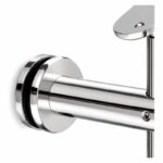 Pivoting Glass Handrail Bracket — Reflective silver appearance concept — SSR-089
