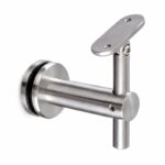 Pivoting Glass Handrail Bracket — Satin silver appearance concept — SSR-090