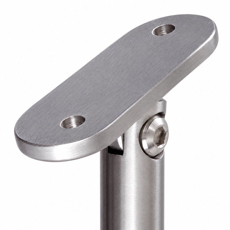 Pivoting Glass Handrail Bracket — Satin silver appearance concept — SSR-090
