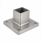 Square Post Floor Socket Base — Reference silver appearance