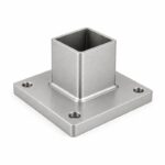Square Post Floor Socket Base — Matte silver appearance concept