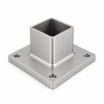 Square Post Floor Socket Base — Matte silver appearance concept