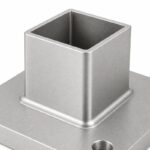 Square Post Floor Socket Base — Matte silver appearance concept