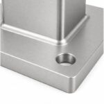 Square Post Floor Socket Base — Matte silver appearance concept