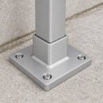 Square Post Floor Socket Base — Matte silver appearance concept