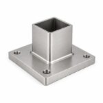 Square Post Floor Socket Base — Fine-brushed silver appearance concept
