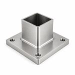Square Post Floor Socket Base — Fine-brushed silver appearance concept