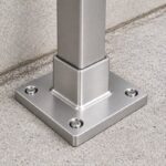 Square Post Floor Socket Base — Fine-brushed silver appearance concept