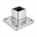 Square Post Floor Socket Base — Reflective silver appearance concept