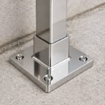 Square Post Floor Socket Base — Reflective silver appearance concept