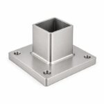Square Post Floor Socket Base — Satin silver appearance concept