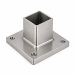 Square Post Floor Socket Base — Satin silver appearance concept