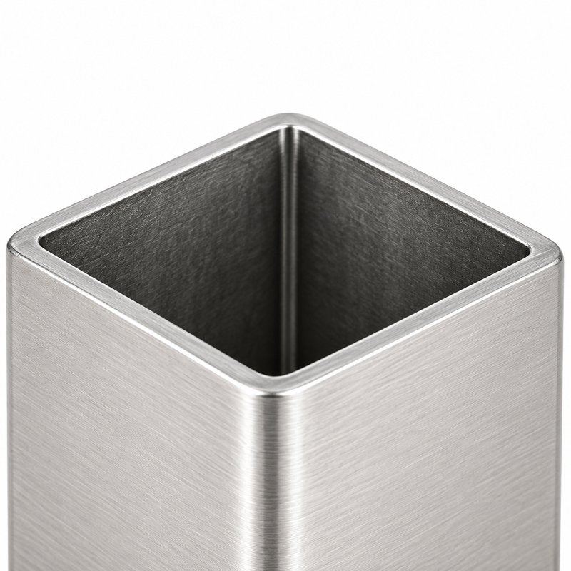 Square Post Floor Socket Base — Satin silver appearance concept