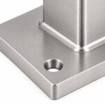 Square Post Floor Socket Base — Satin silver appearance concept