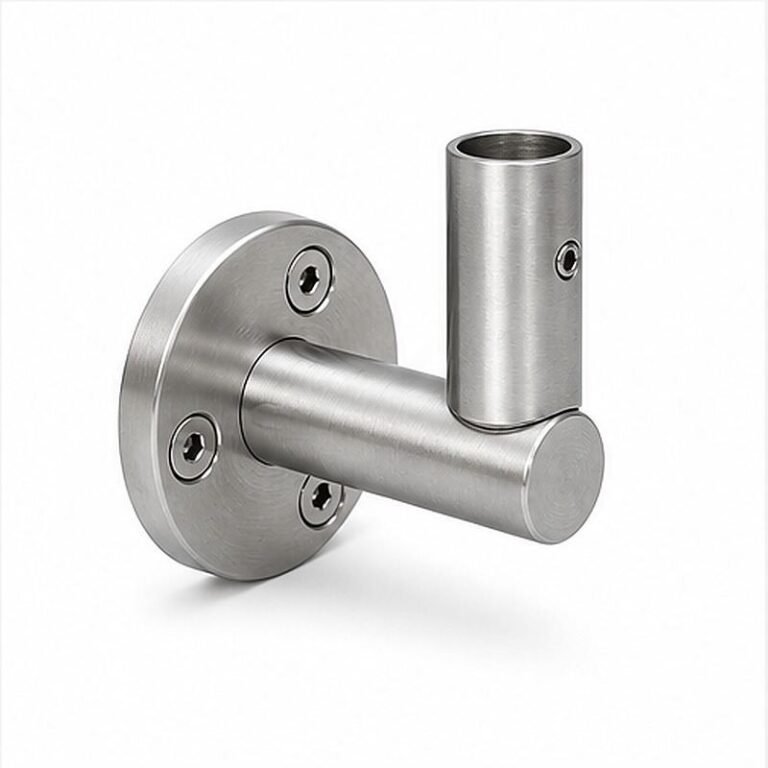 Upright Socket Wall Handrail Bracket — Reference silver appearance