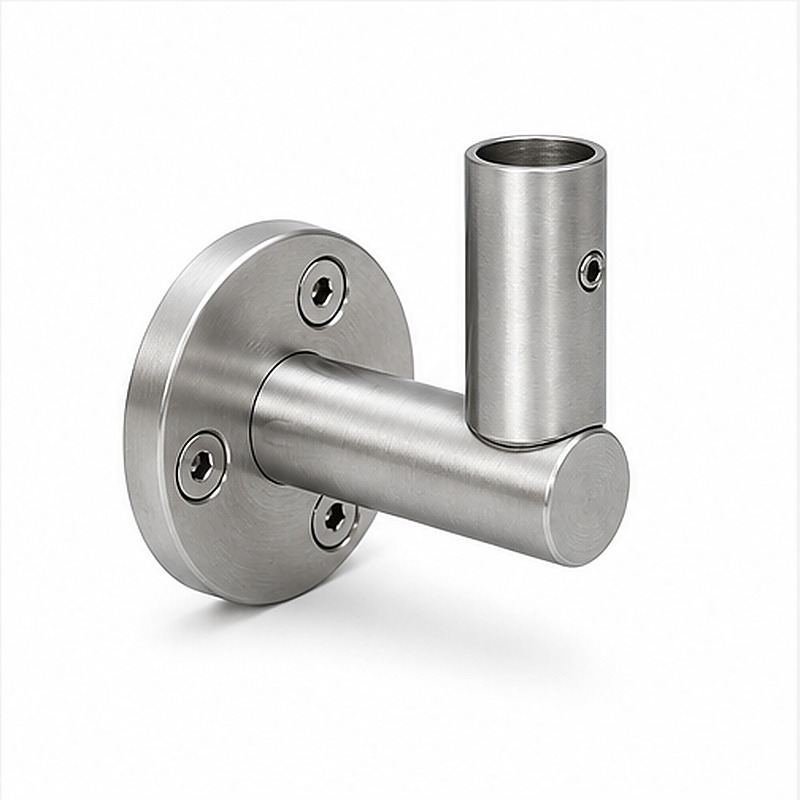 Upright Socket Wall Handrail Bracket — Reference silver appearance