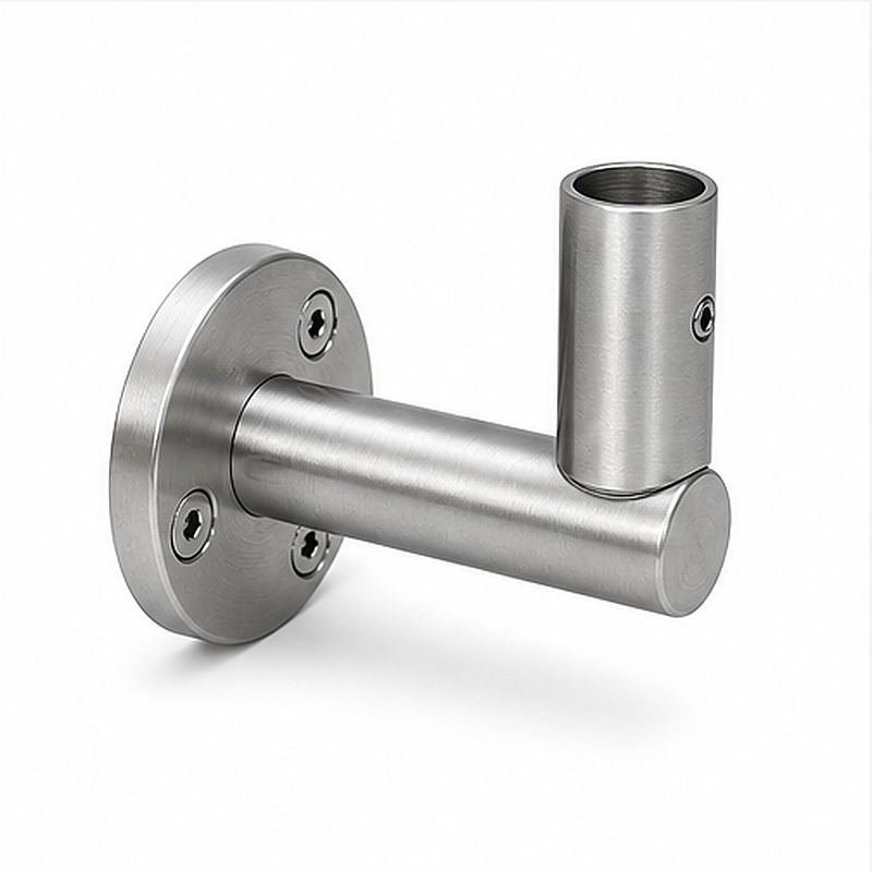 Upright Socket Wall Handrail Bracket — Reference silver appearance