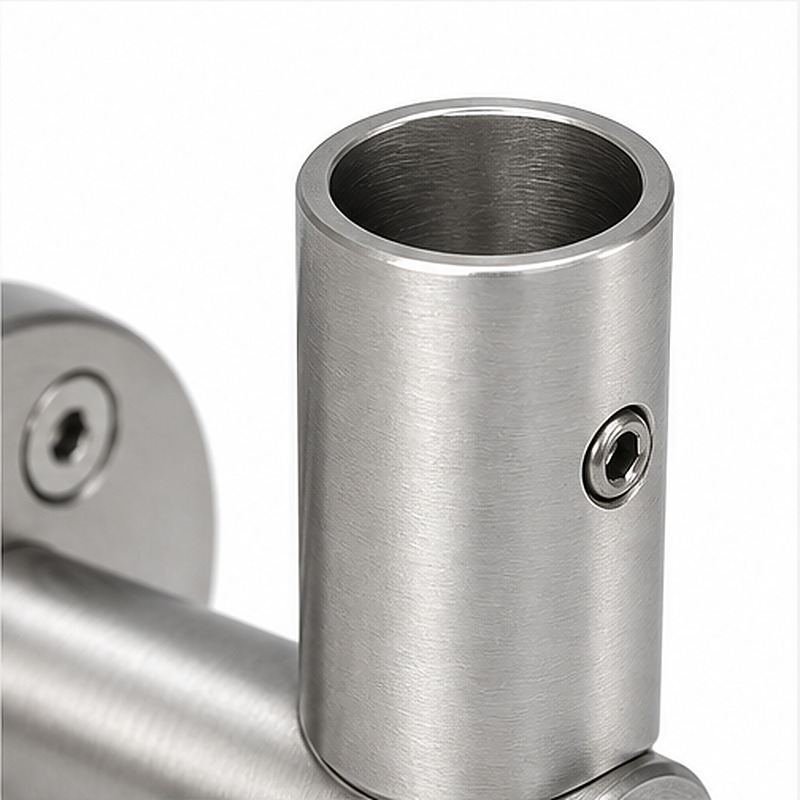 Upright Socket Wall Handrail Bracket — Reference silver appearance