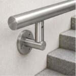 Upright Socket Wall Handrail Bracket — Reference silver appearance