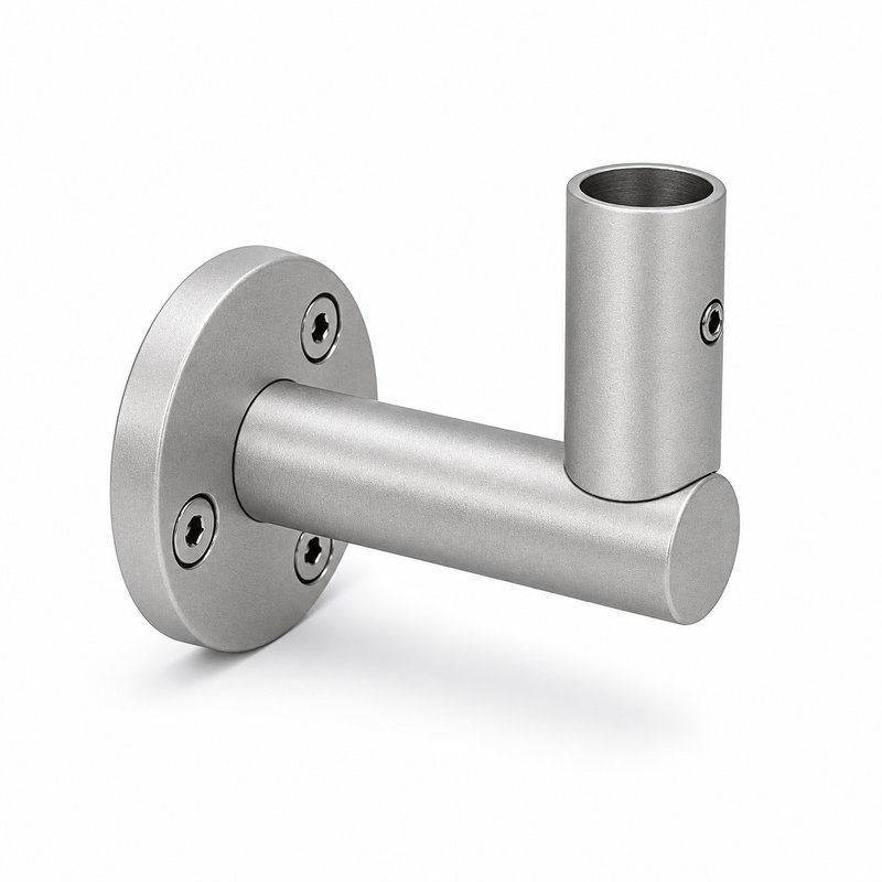 Upright Socket Wall Handrail Bracket — Matte silver appearance concept