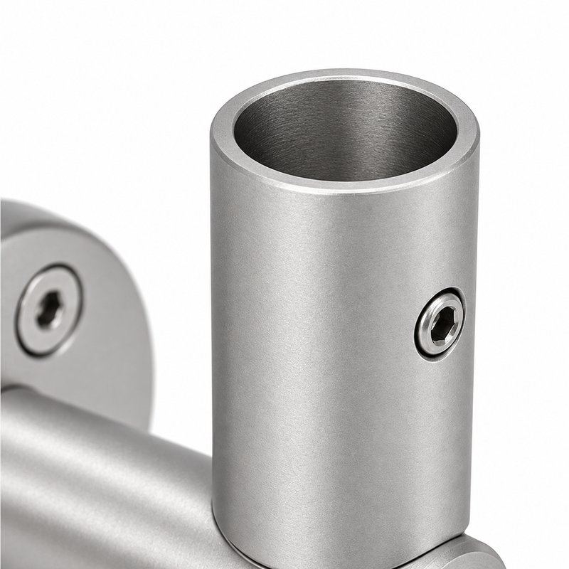 Upright Socket Wall Handrail Bracket — Matte silver appearance concept