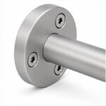 Upright Socket Wall Handrail Bracket — Matte silver appearance concept