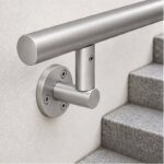 Upright Socket Wall Handrail Bracket — Matte silver appearance concept