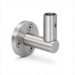 Upright Socket Wall Handrail Bracket — Fine-brushed silver appearance concept