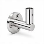 Upright Socket Wall Handrail Bracket — Reflective silver appearance concept