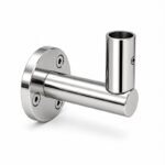 Upright Socket Wall Handrail Bracket — Reflective silver appearance concept