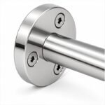Upright Socket Wall Handrail Bracket — Reflective silver appearance concept