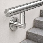 Upright Socket Wall Handrail Bracket — Reflective silver appearance concept