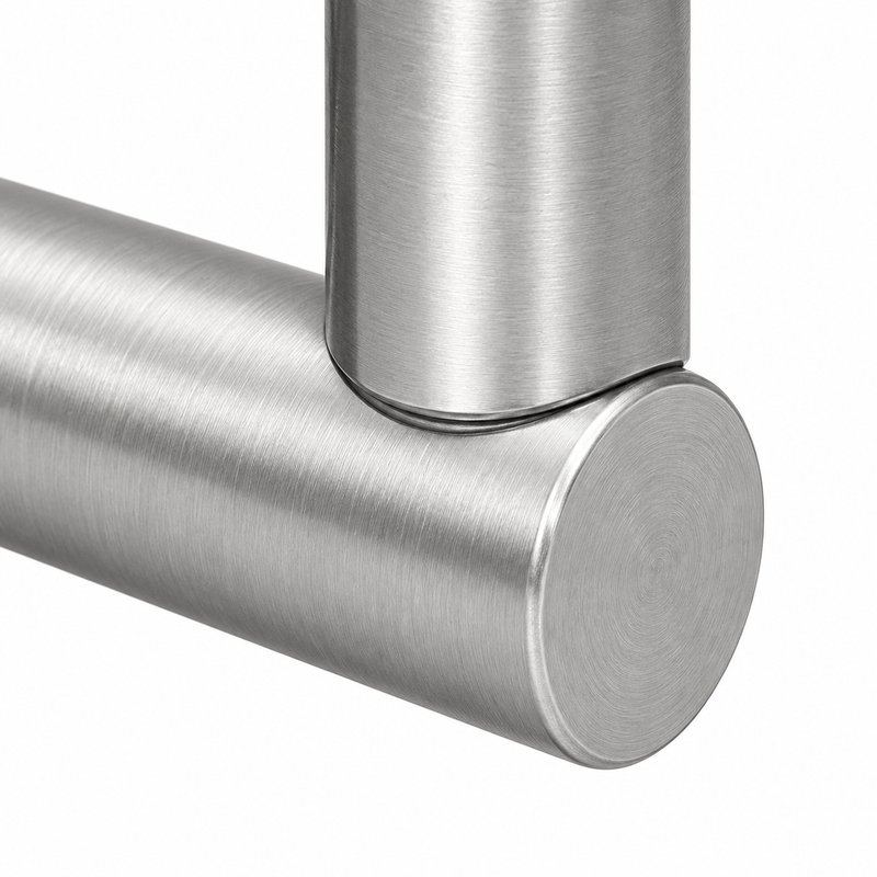 Upright Socket Wall Handrail Bracket — Satin silver appearance concept