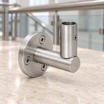 Upright Socket Wall Handrail Bracket — Satin silver appearance concept