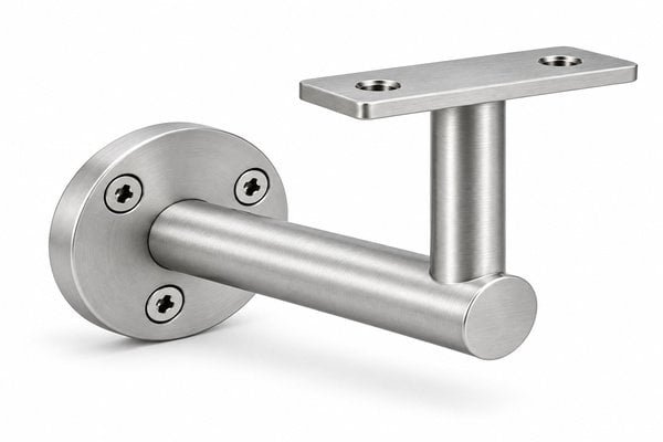 Rectangular Flat Saddle Handrail Bracket — Matte silver appearance concept - catalogue reference