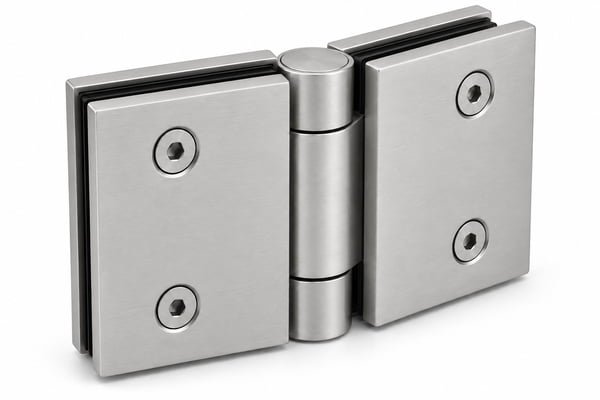 Matte Silver 90 Degree Glass-to-Glass Shower Door Hinge — Finish Concept - alternate product view