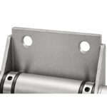 Matte Silver Barrel Door Hinge with Mounting Plates — Finish Concept