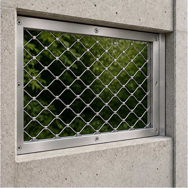 Compact Diamond Mesh Frame — Fine brushed silver appearance
