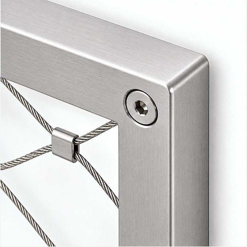 Compact Diamond Mesh Frame — Fine brushed silver appearance