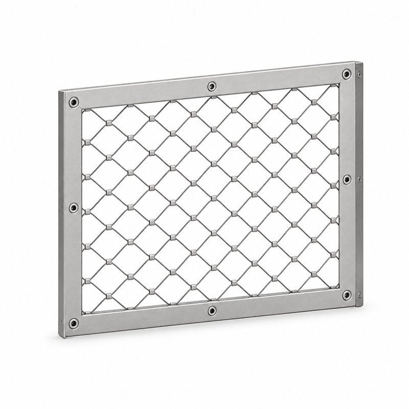 Compact Diamond Mesh Frame — Matte silver appearance