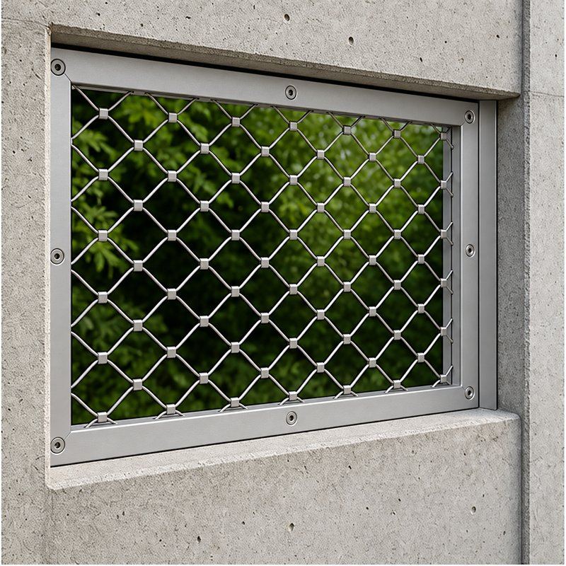 Compact Diamond Mesh Frame — Matte silver appearance