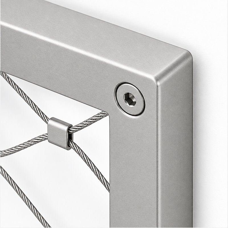 Compact Diamond Mesh Frame — Matte silver appearance