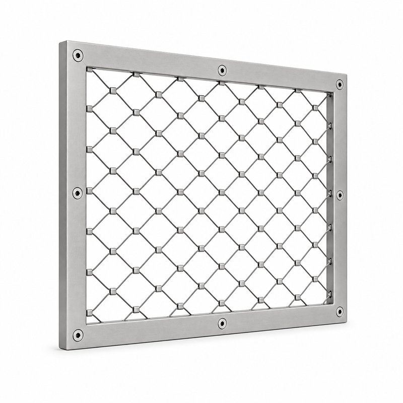 Compact Diamond Mesh Frame — Matte silver appearance