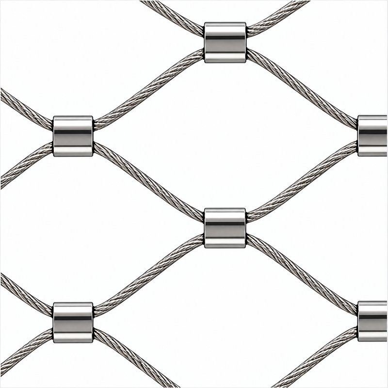 Compact Diamond Mesh Frame — Polished silver appearance