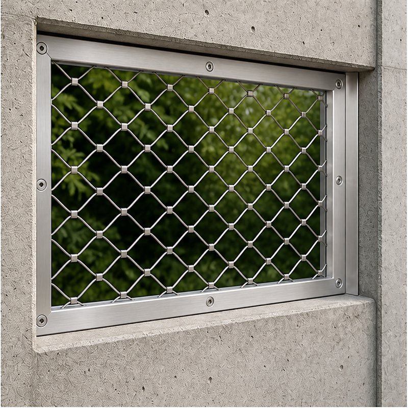 Compact Diamond Mesh Frame — Satin silver appearance