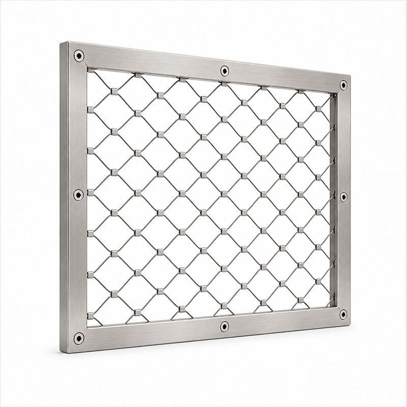 Compact Diamond Mesh Frame — Satin silver appearance